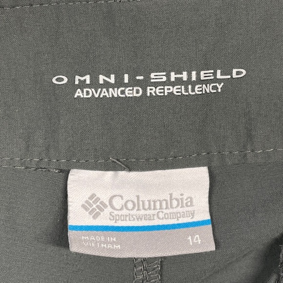 Columbia Omni-Shield Women's Gray Capri Hiking Pants Size 14 Drawstring - Picture 5 of 12